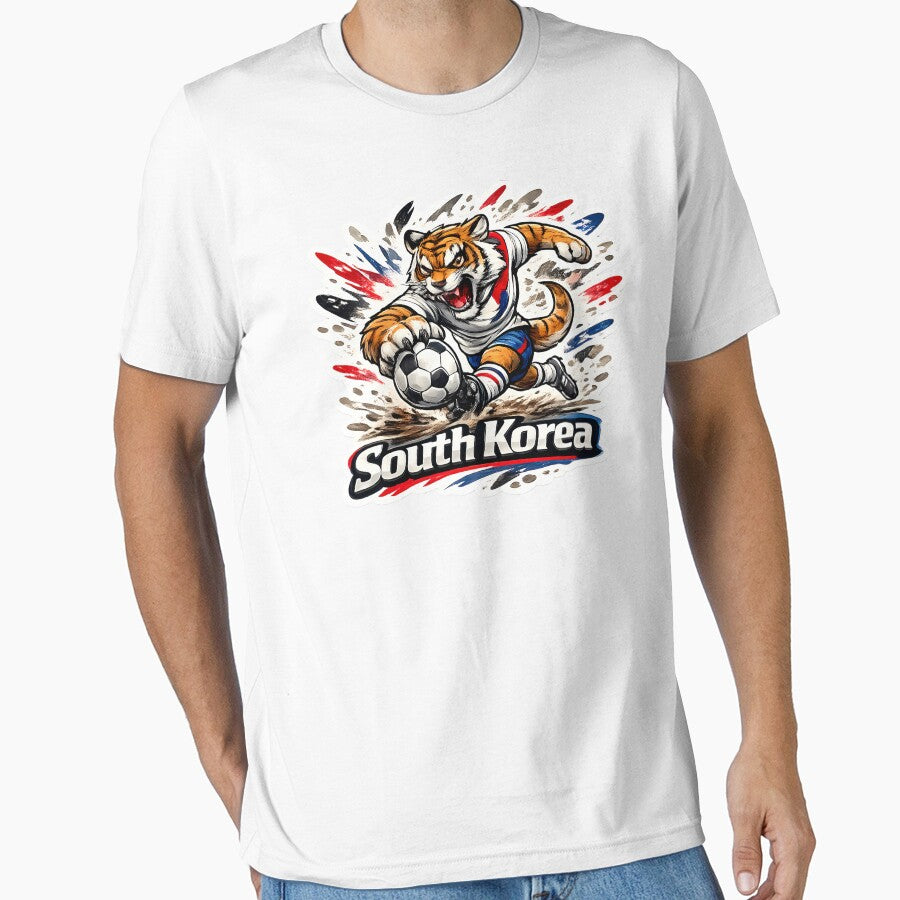 South Korea Tiger Soccer Mascot by Ambroa Stuff Unisex T-shirt, Sweatshirt, Hoodie, Long Sleeve Tee - T-Shirt, Sweatshirt, Hoodie