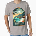 Gili Islands Vintage Travel Illustration by HomeLivingCo Unisex T-shirt, Sweatshirt, Hoodie, Long Sleeve Tee - T-Shirt, Sweatshirt, Hoodie