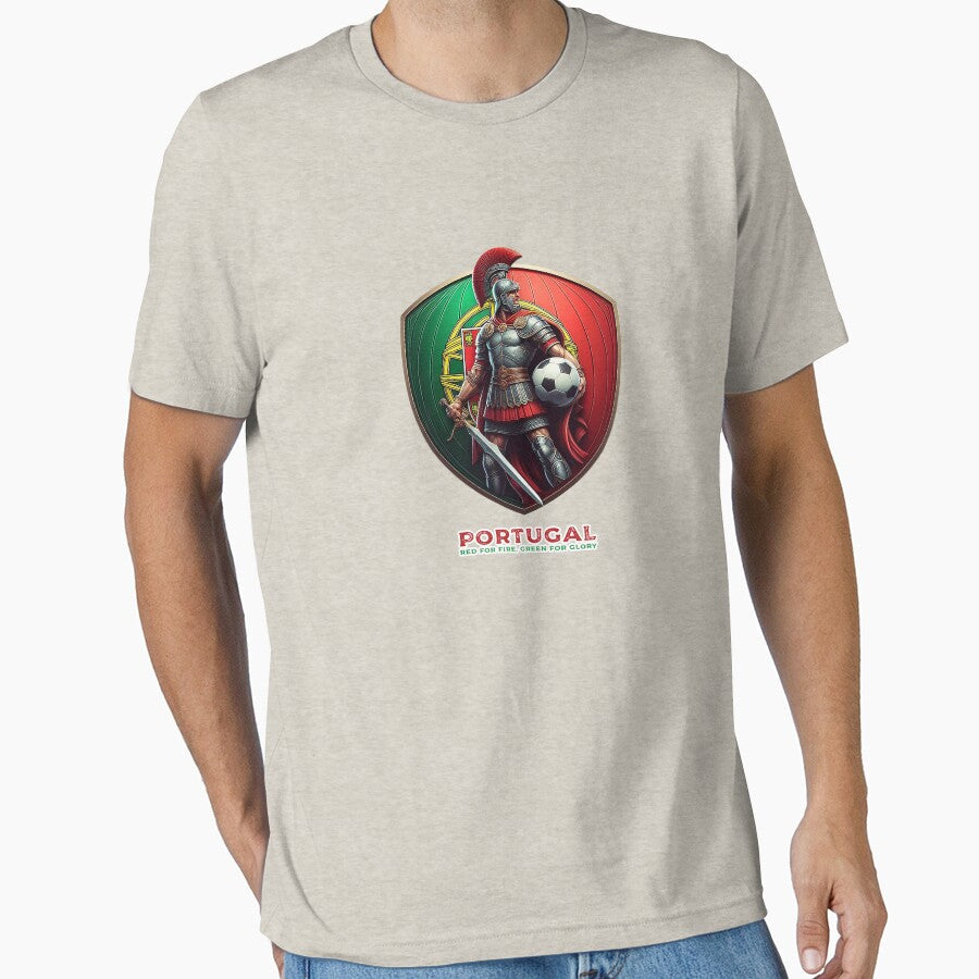 Portugal Football Team : Red for Fire, Green for Glory - Portugal Rises by Vanich-Panich Unisex T-shirt, Sweatshirt, Hoodie, Long Sleeve Tee - T-Shirt, Sweatshirt, Hoodie