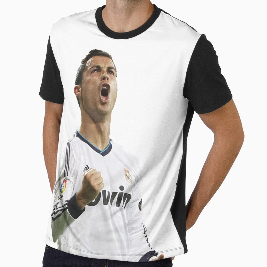 Ronaldo Celebrating by Justinian Matieu Unisex T-shirt, Sweatshirt, Hoodie, Long Sleeve Tee - T-Shirt, Sweatshirt, Hoodie
