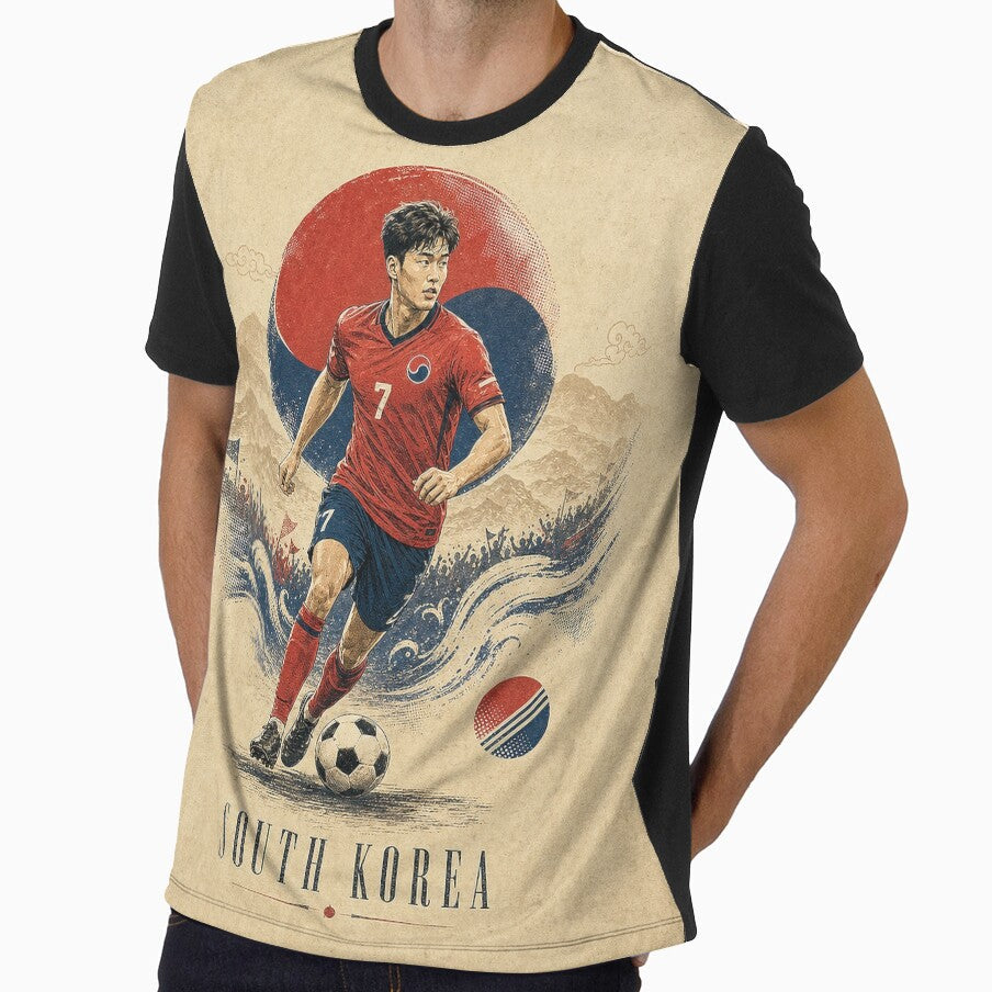 Vintage South Korea Soccer Player by puredevn Unisex T-shirt, Sweatshirt, Hoodie, Long Sleeve Tee - T-Shirt, Sweatshirt, Hoodie