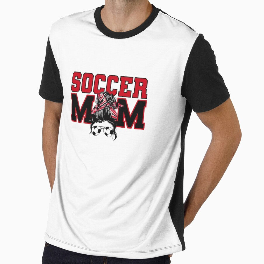 Soccer Mom Red/Black Messy Bun by ItsaMomThingLLC Unisex T-shirt, Sweatshirt, Hoodie, Long Sleeve Tee - T-Shirt, Sweatshirt, Hoodie