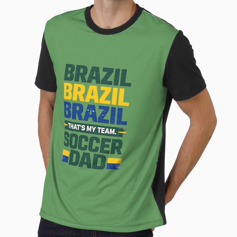 Brazil Soccer Dad 2026 | Football Dad World Cup Fan Design, That's my team, Soccer Dad Gift For Father, Match Day Brazil Fan Tee, Football Dad Shirt by VectorJoy - T-Shirt, Sweatshirt, Hoodie