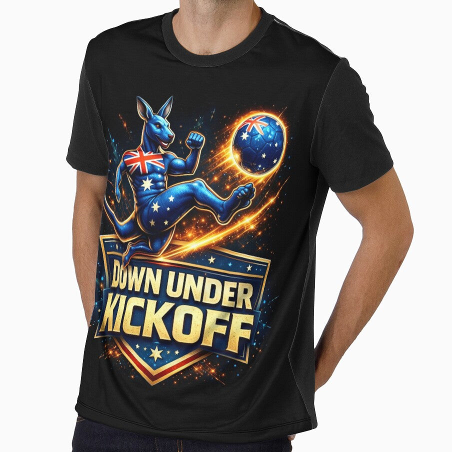 Down Under Kickoff Soccer Kangaroo Shirt by Prime legend Unisex T-shirt, Sweatshirt, Hoodie, Long Sleeve Tee - T-Shirt, Sweatshirt, Hoodie