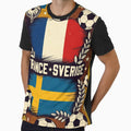 France Sverige Retro World Cup Poster | Vintage France vs Sweden Soccer Art by Nexus Space - T-Shirt, Sweatshirt, Hoodie