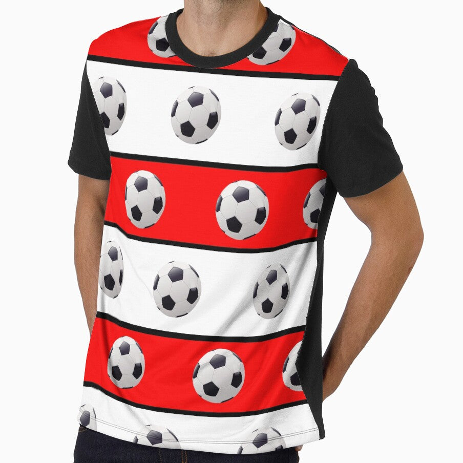 Football Red, White & Black - FOOT0005 by 3-Starfish Unisex T-shirt, Sweatshirt, Hoodie, Long Sleeve Tee - T-Shirt, Sweatshirt, Hoodie