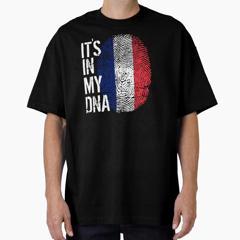 France Flag Fingerprint - It's in my DNA French by PartyShirts1 Unisex T-shirt, Sweatshirt, Hoodie, Long Sleeve Tee - T-Shirt, Sweatshirt, Hoodie