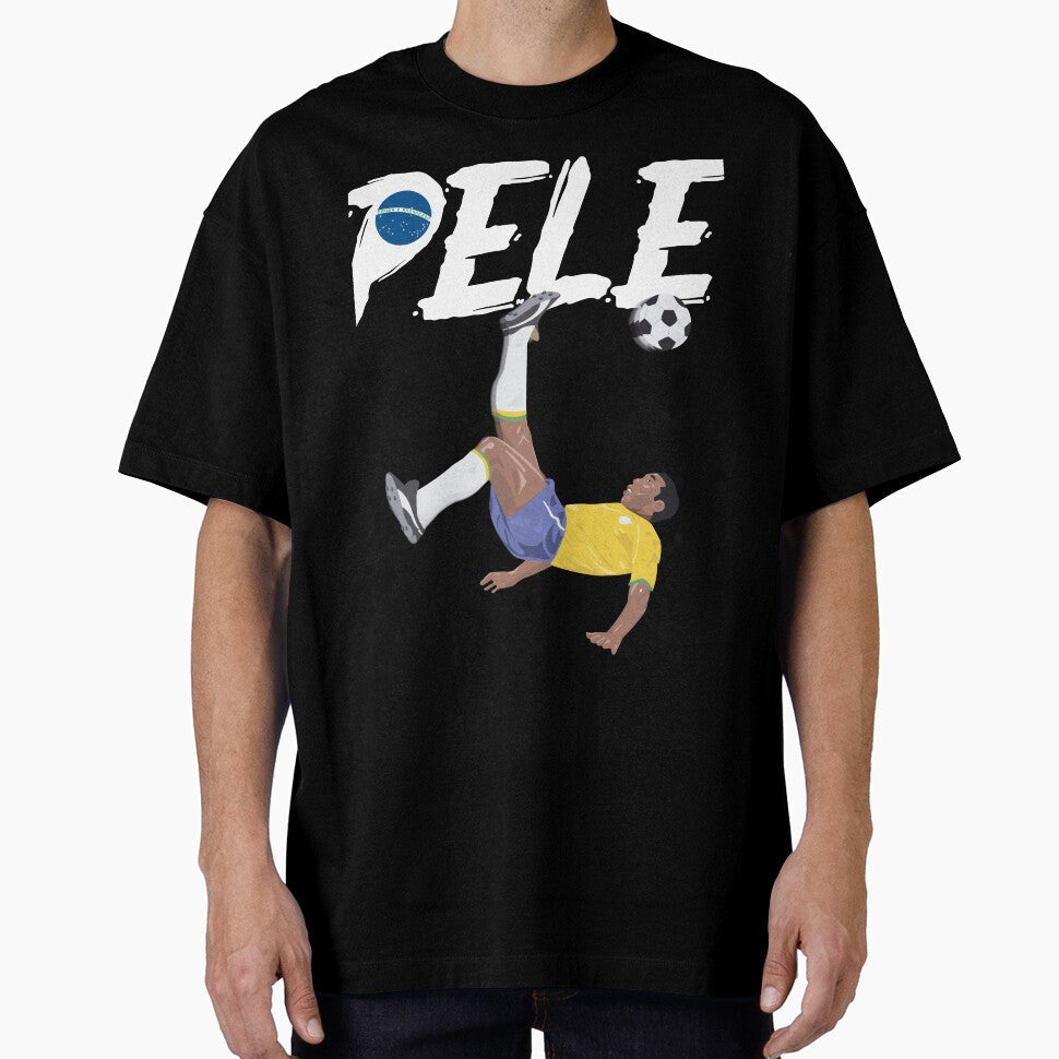 Bicycle Kick - Pele - SOCCER FOOTBALL - BRAZIL - WHITE TEXT version 2 by AMGraphicStudio Unisex T-shirt, Sweatshirt, Hoodie, Long Sleeve Tee - T-Shirt, Sweatshirt, Hoodie