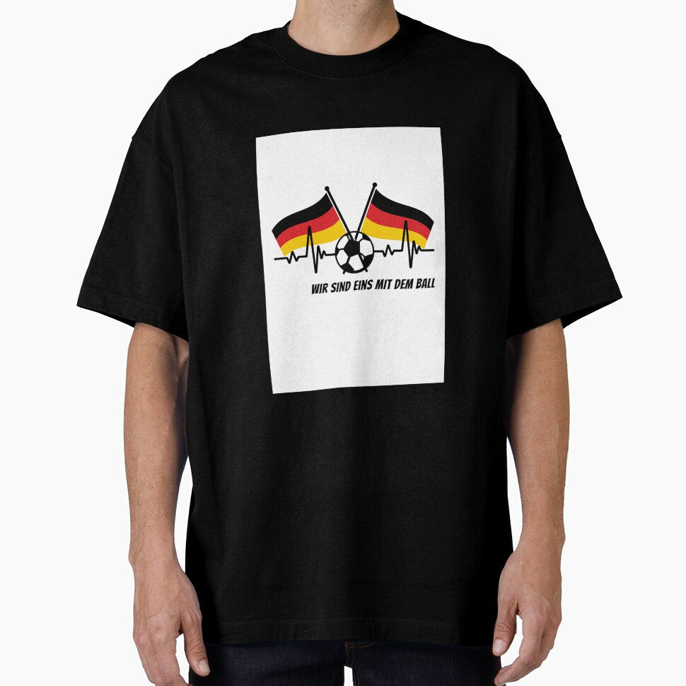 Wir sind eins mit dem Ball -  Football Design - Germany by RM-Journey Unisex T-shirt, Sweatshirt, Hoodie, Long Sleeve Tee - T-Shirt, Sweatshirt, Hoodie