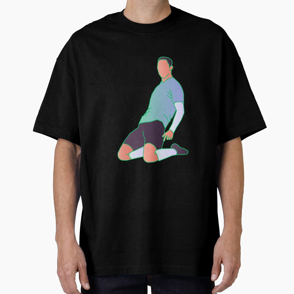 Coloured Celebrating Player 3 | Player Celebration by Football Stickers World Unisex T-shirt, Sweatshirt, Hoodie, Long Sleeve Tee - T-Shirt, Sweatshirt, Hoodie