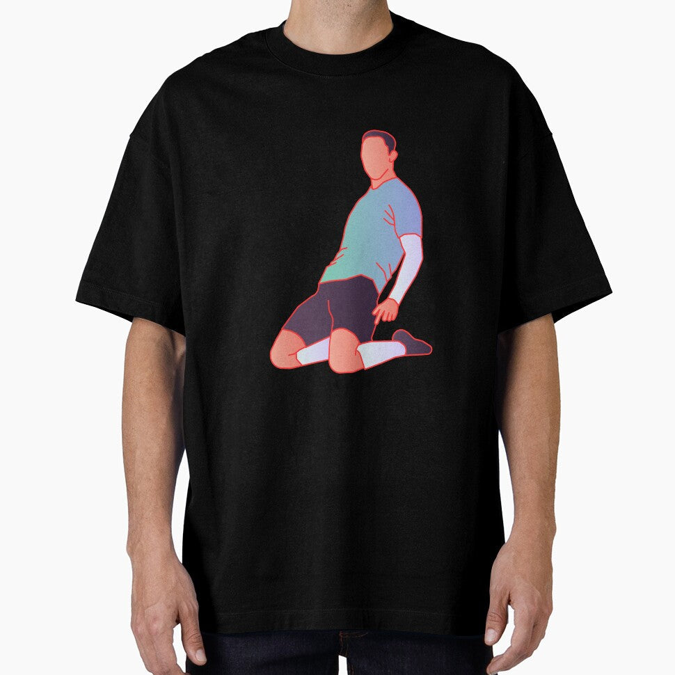 Coloured Celebrating Player | Player Celebration by Football Stickers World Unisex T-shirt, Sweatshirt, Hoodie, Long Sleeve Tee - T-Shirt, Sweatshirt, Hoodie