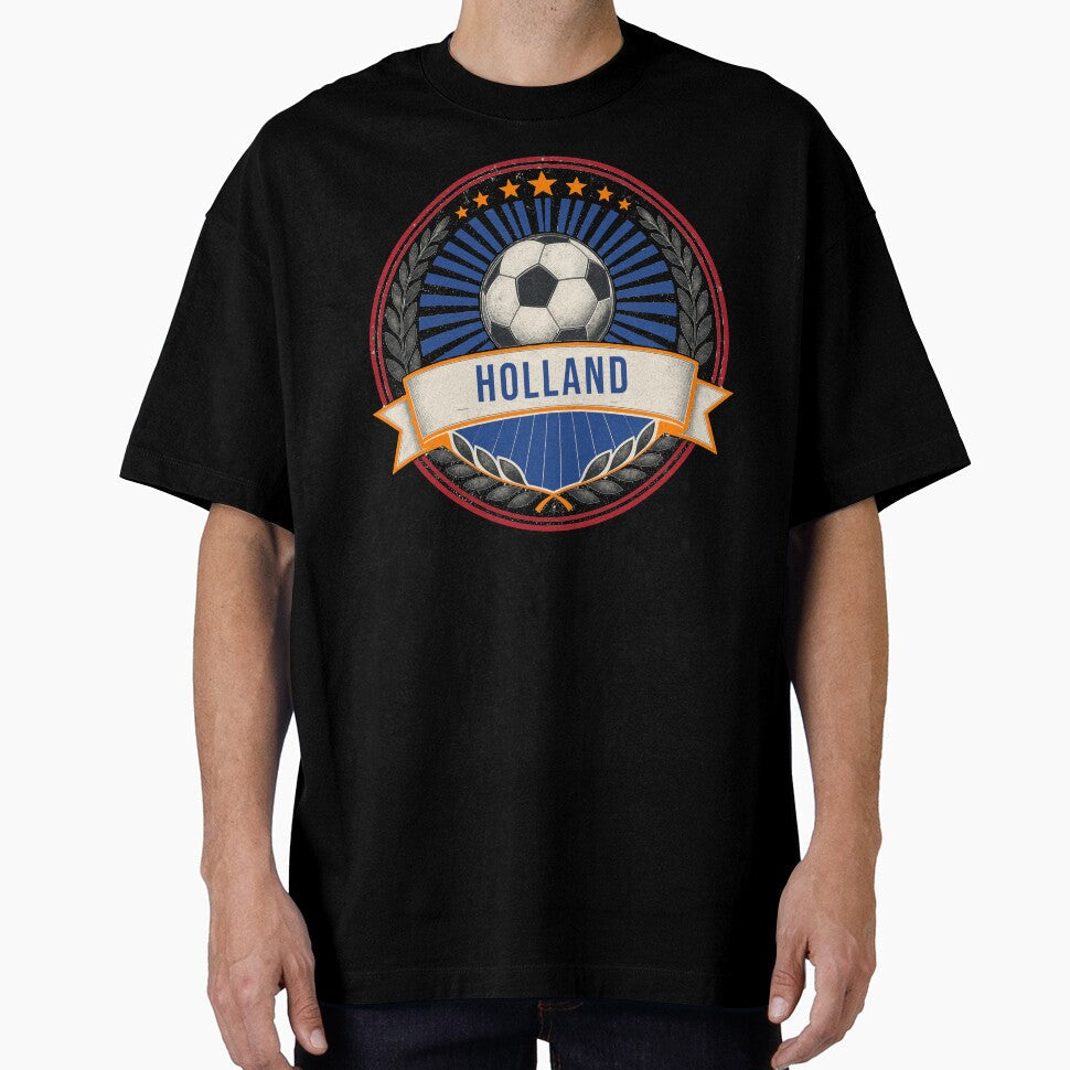Holland Vintage Soccer Crest  Retro Dutch Football Badge Fan Emblem by icemanphotos Unisex T-shirt, Sweatshirt, Hoodie, Long Sleeve Tee - T-Shirt, Sweatshirt, Hoodie