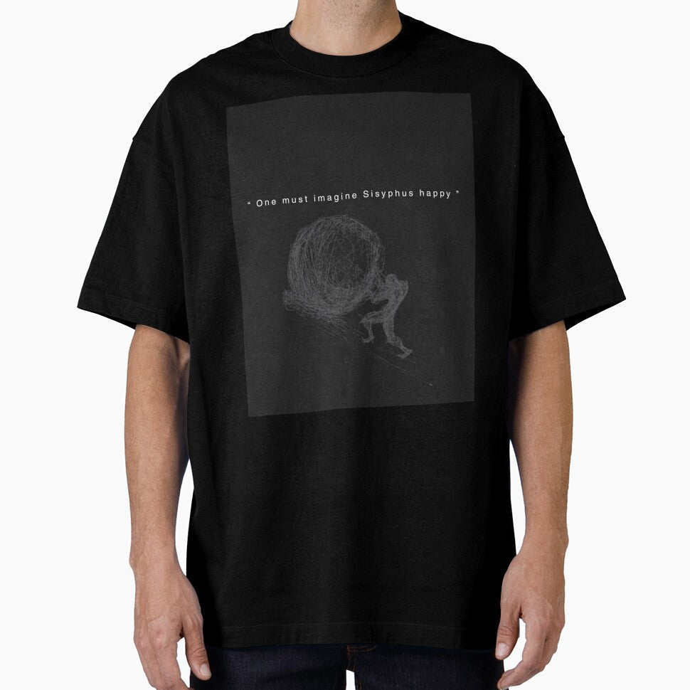 Albert Camus: One Must Imagine Sisyphus Happy by Socratic Swag Unisex T-shirt, Sweatshirt, Hoodie, Long Sleeve Tee - T-Shirt, Sweatshirt, Hoodie