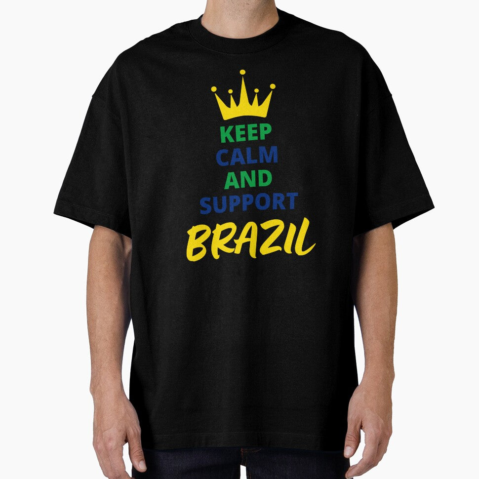 Keep Calm And Support Brazil by SYA-Design Unisex T-shirt, Sweatshirt, Hoodie, Long Sleeve Tee - T-Shirt, Sweatshirt, Hoodie
