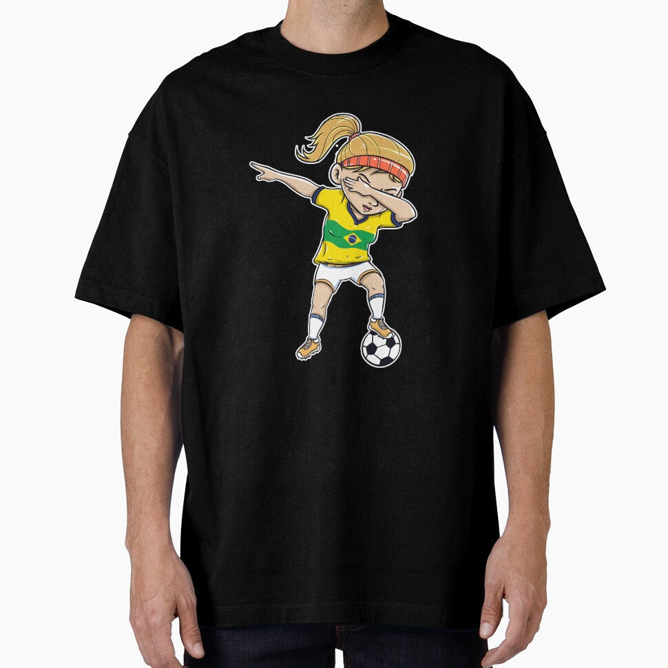 Dabbing Soccer Player Funny Brazil Fan T-Shirt girl by Pummli Unisex T-shirt, Sweatshirt, Hoodie, Long Sleeve Tee - T-Shirt, Sweatshirt, Hoodie