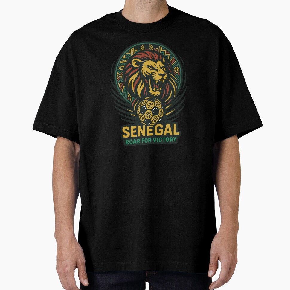 Senegal Soccer Lion Design  Roar for Victory | Africa Football Team Supporter Art by PrintMastery - T-Shirt, Sweatshirt, Hoodie