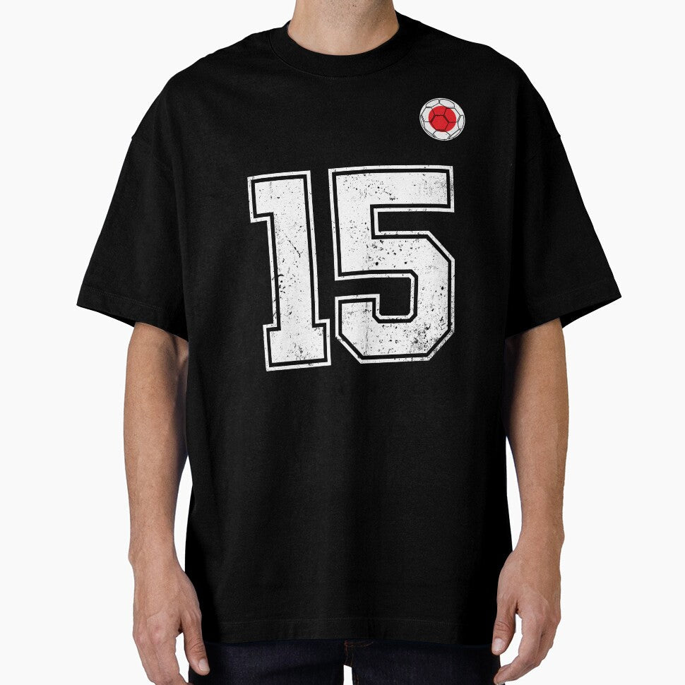 Japan Soccer Number 15 Vintage Sports Fan by LiviuGligoros Unisex T-shirt, Sweatshirt, Hoodie, Long Sleeve Tee - T-Shirt, Sweatshirt, Hoodie