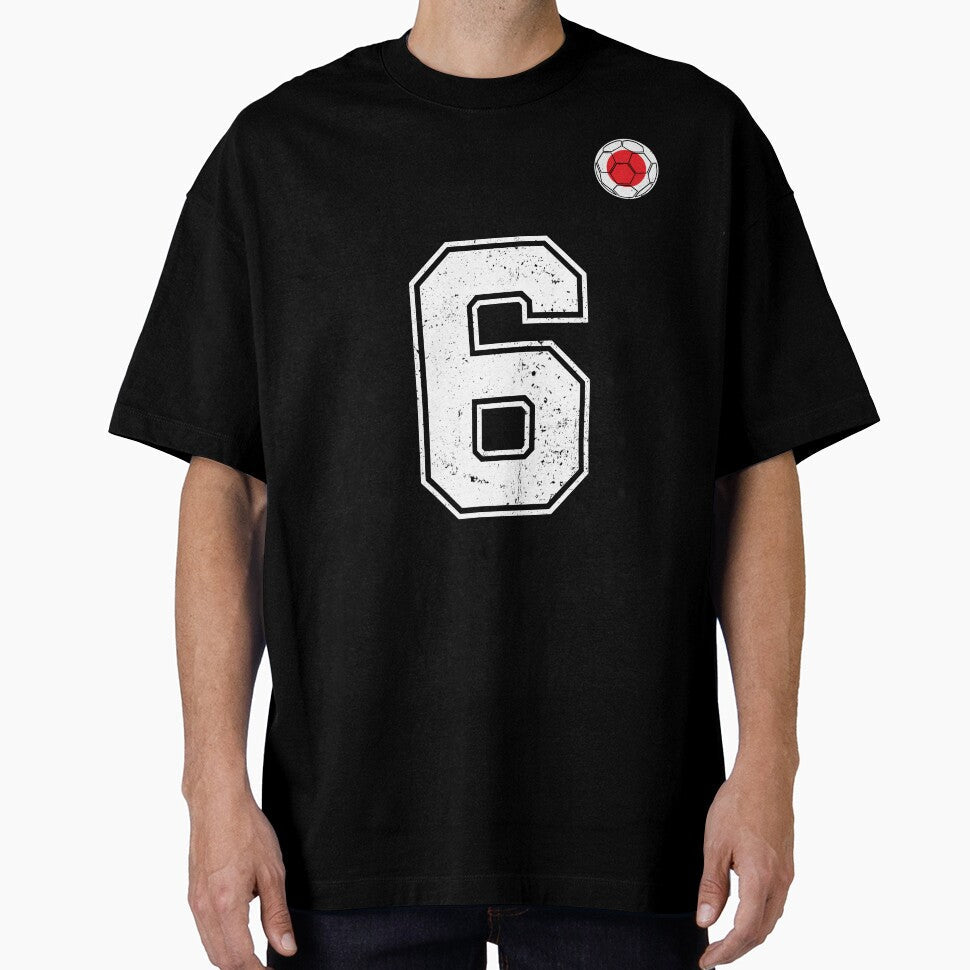Japan Soccer Number 6 Vintage Sports Fan by LiviuGligoros Unisex T-shirt, Sweatshirt, Hoodie, Long Sleeve Tee - T-Shirt, Sweatshirt, Hoodie