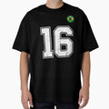 Number 16 Brazil Futbol Football Brazilian soccer Flag Jersey by RoyesButler Unisex T-shirt, Sweatshirt, Hoodie, Long Sleeve Tee - T-Shirt, Sweatshirt, Hoodie