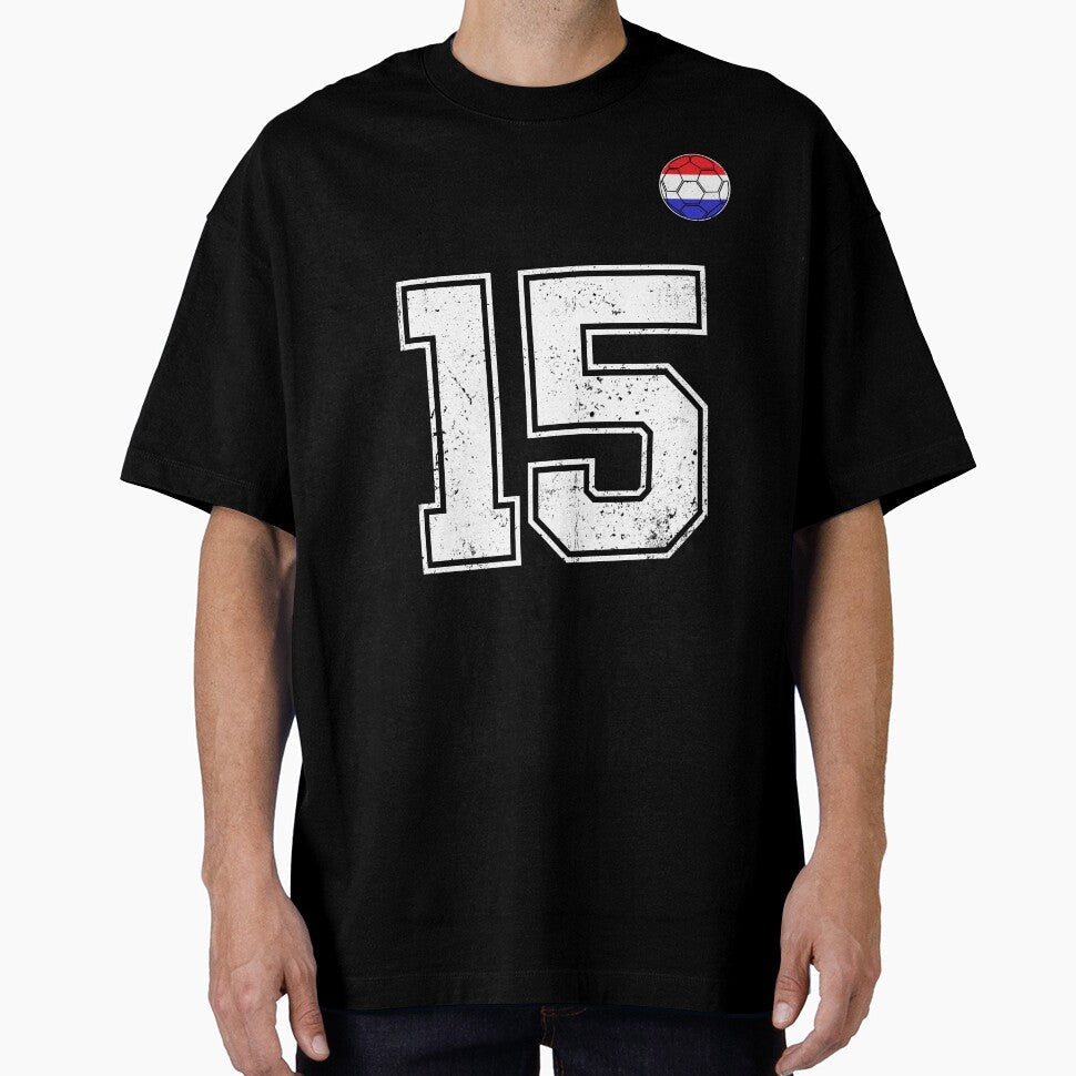 Netherlands Soccer Number 15 Vintage Sports Fan by LiviuGligoros Unisex T-shirt, Sweatshirt, Hoodie, Long Sleeve Tee - T-Shirt, Sweatshirt, Hoodie