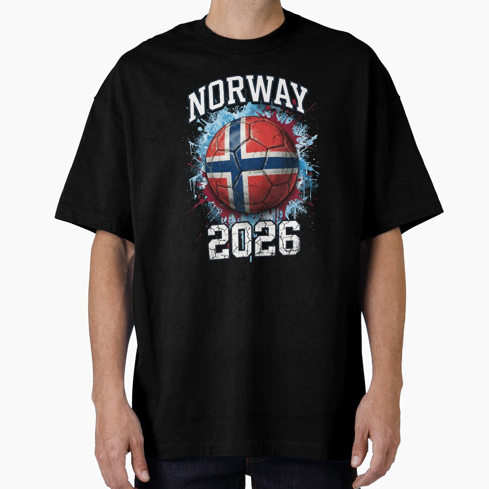 Norway 2026 Soccer - Paint Splash Flag Ball by Imaginationbeyond Unisex T-shirt, Sweatshirt, Hoodie, Long Sleeve Tee - T-Shirt, Sweatshirt, Hoodie