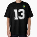 Number 13 Brazil Futbol Football Brazilian soccer Flag Jersey by RoyesButler Unisex T-shirt, Sweatshirt, Hoodie, Long Sleeve Tee - T-Shirt, Sweatshirt, Hoodie