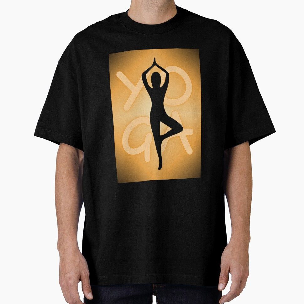 Yoga Pose Neon Orange Yoga Lettering by SoccaTamam Unisex T-shirt, Sweatshirt, Hoodie, Long Sleeve Tee - T-Shirt, Sweatshirt, Hoodie