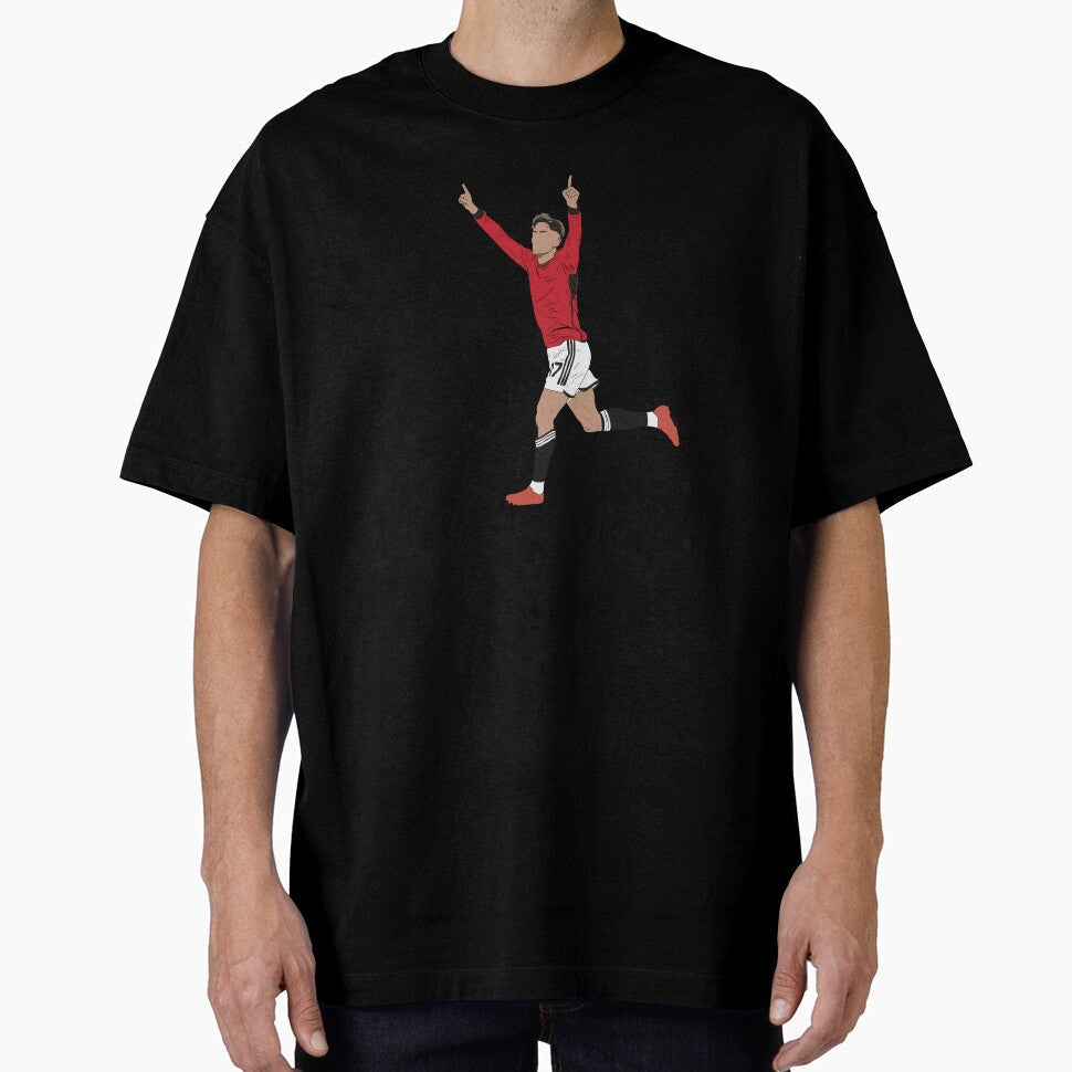 Alejandro Garnacho Goal Celebration by Hevding Unisex T-shirt, Sweatshirt, Hoodie, Long Sleeve Tee - T-Shirt, Sweatshirt, Hoodie