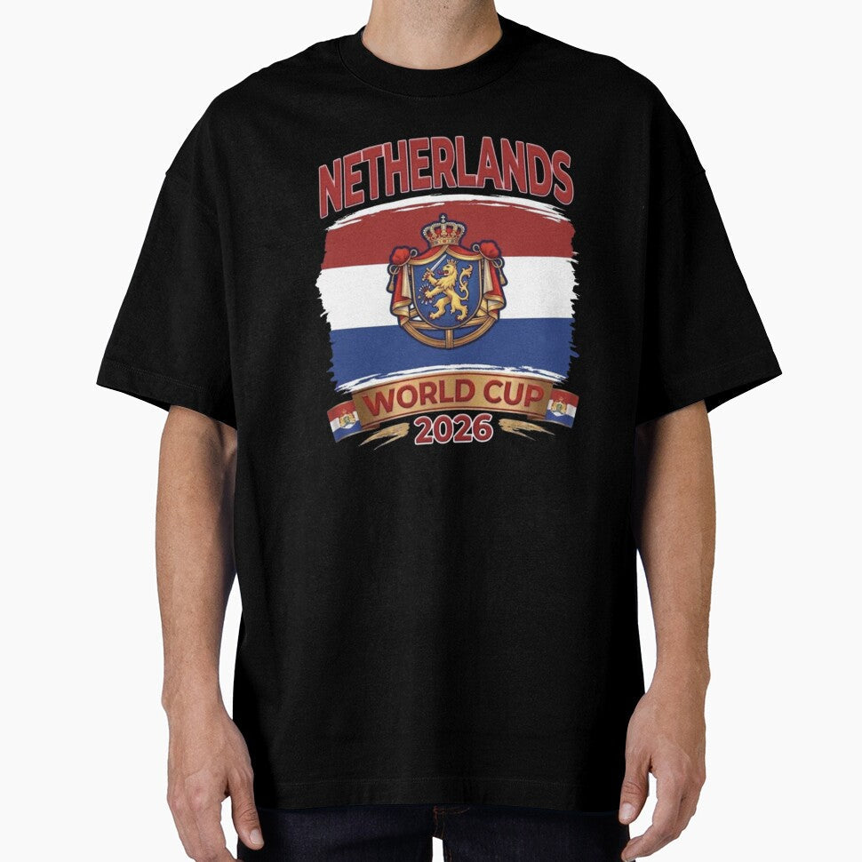 Netherlands World Cup 2026 Coat of Arms Football Design by  The Midnight Library - Book Lover Gifts & Kindle Accessories - T-Shirt, Sweatshirt, Hoodie