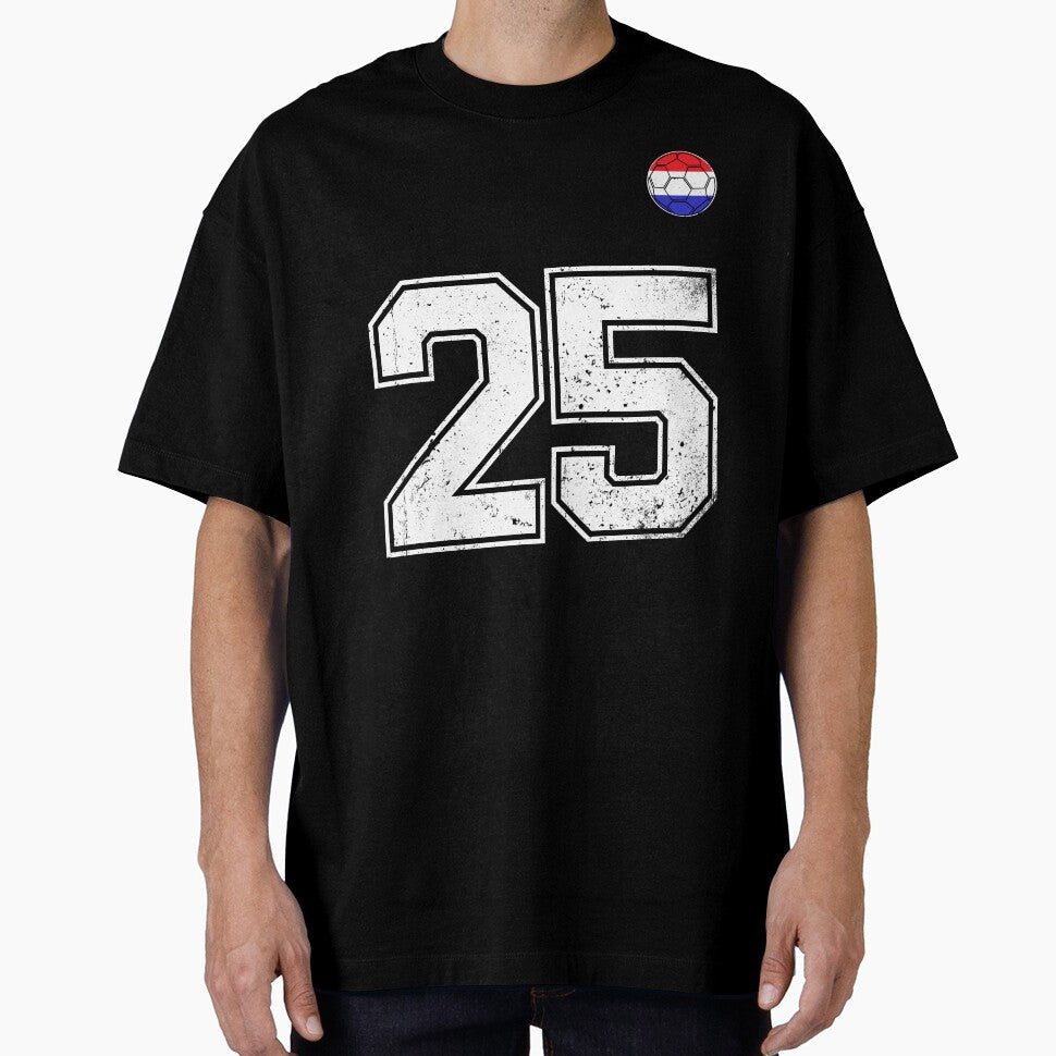 Netherlands Soccer Number 25 Vintage Sports Fan by LiviuGligoros Unisex T-shirt, Sweatshirt, Hoodie, Long Sleeve Tee - T-Shirt, Sweatshirt, Hoodie