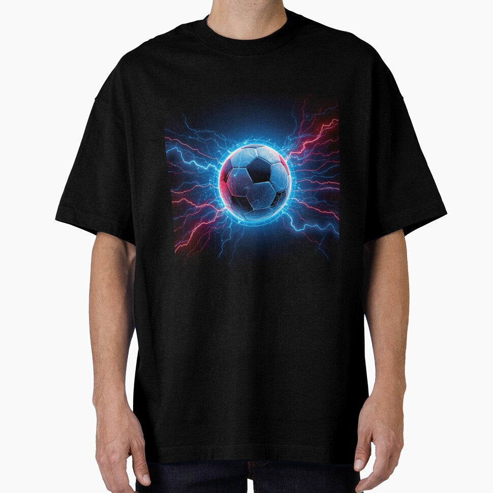 Electric Soccer Energy  Game Day Football Design by Pigmentra Unisex T-shirt, Sweatshirt, Hoodie, Long Sleeve Tee - T-Shirt, Sweatshirt, Hoodie