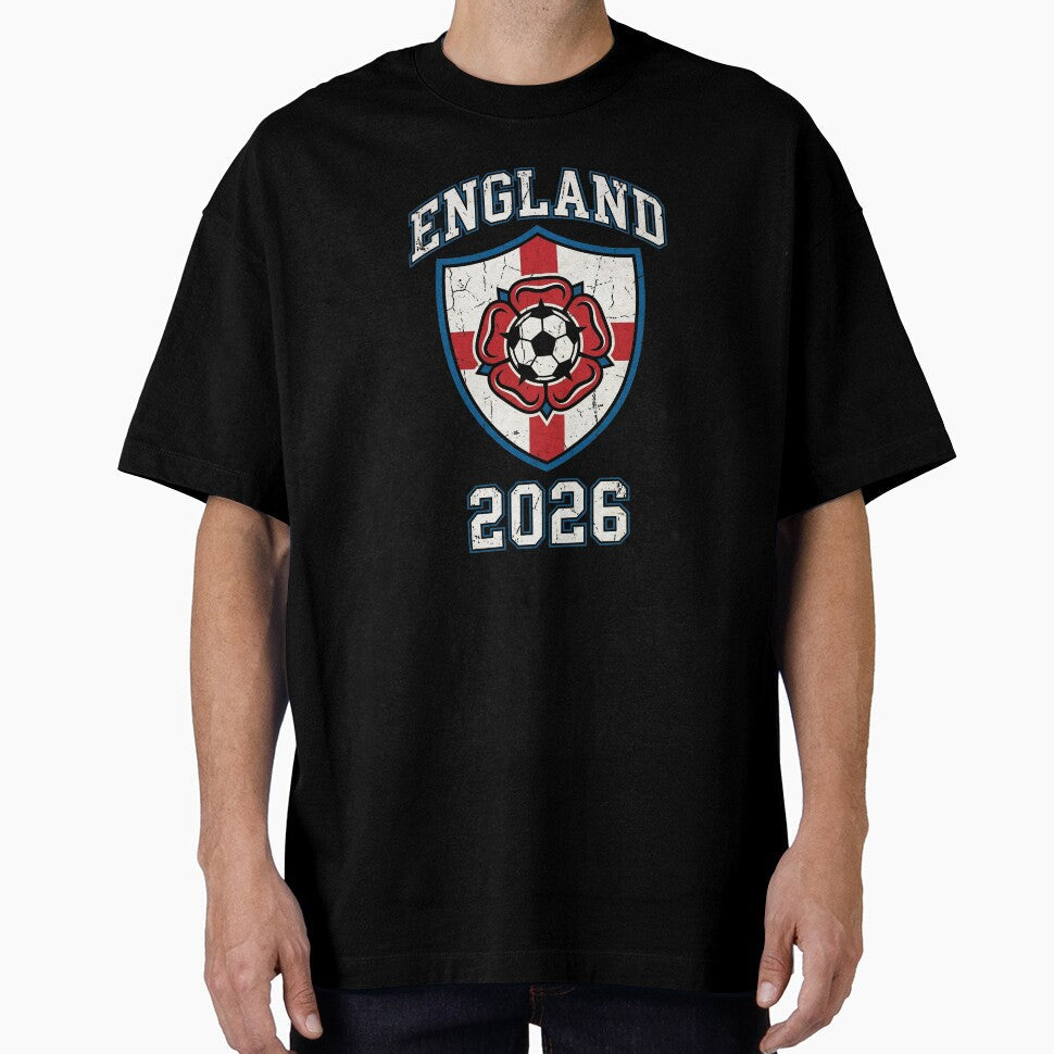 England Football 2026 Vintage Soccer Crest | Retro English Soccer by Imaginationbeyond Unisex T-shirt, Sweatshirt, Hoodie, Long Sleeve Tee - T-Shirt, Sweatshirt, Hoodie