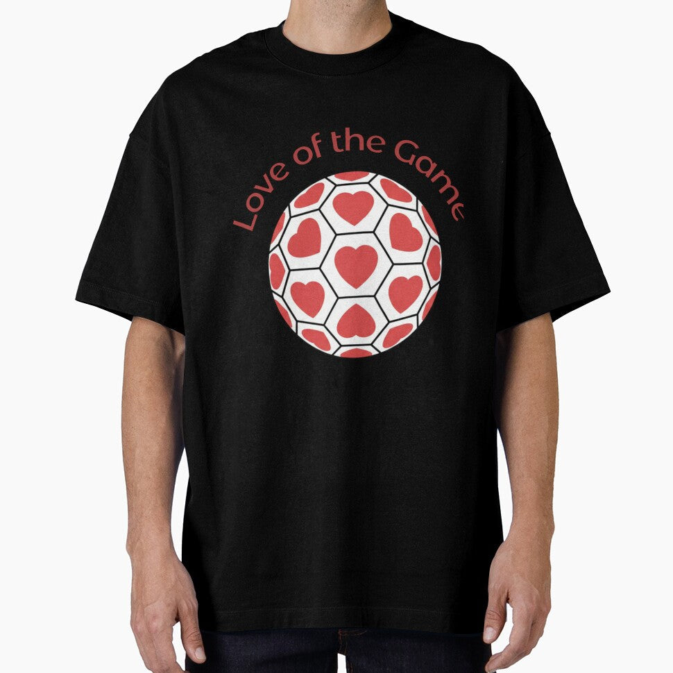 Love of the Game - Soccer Ball with Hearts Sports Illustration by HappySproutArt Unisex T-shirt, Sweatshirt, Hoodie, Long Sleeve Tee - T-Shirt, Sweatshirt, Hoodie