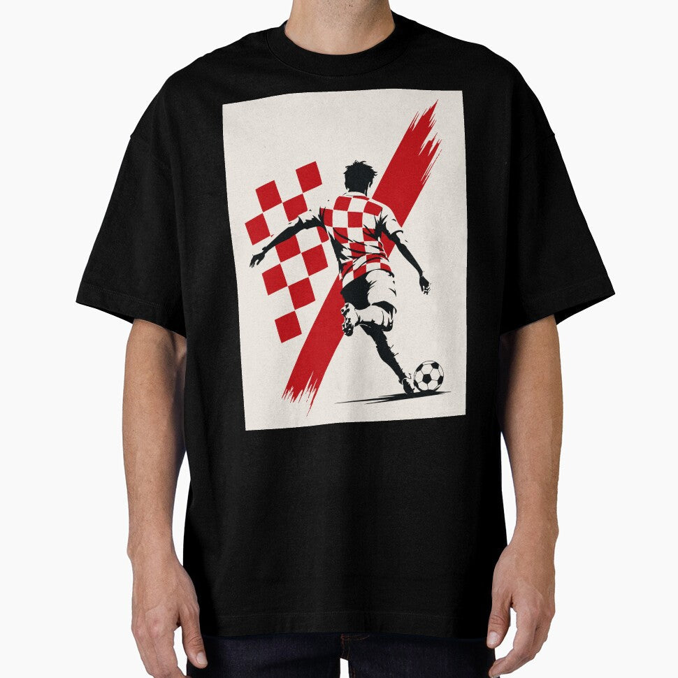 Croatia Football Sprint Minimalist Print by Studio pod Burom Unisex T-shirt, Sweatshirt, Hoodie, Long Sleeve Tee - T-Shirt, Sweatshirt, Hoodie