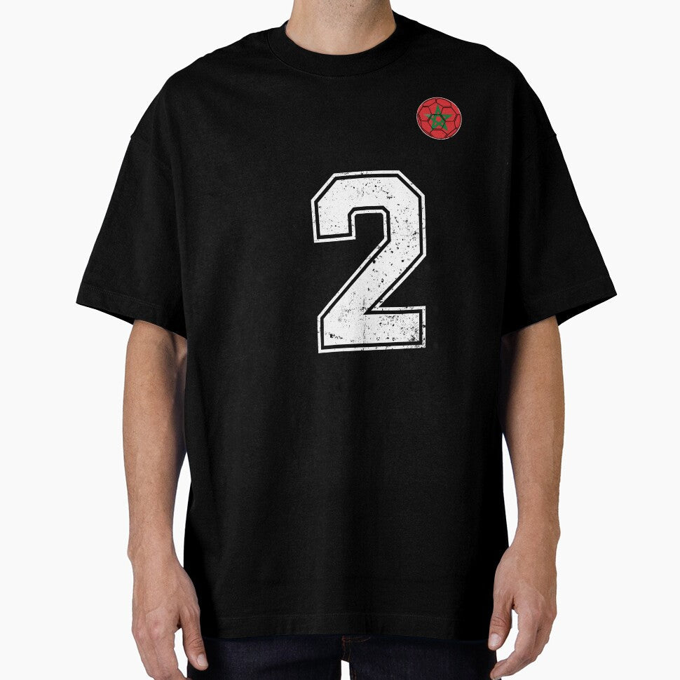 Morocco Soccer Number 2 Vintage Sports Fan by OliviaHayesArt Unisex T-shirt, Sweatshirt, Hoodie, Long Sleeve Tee - T-Shirt, Sweatshirt, Hoodie
