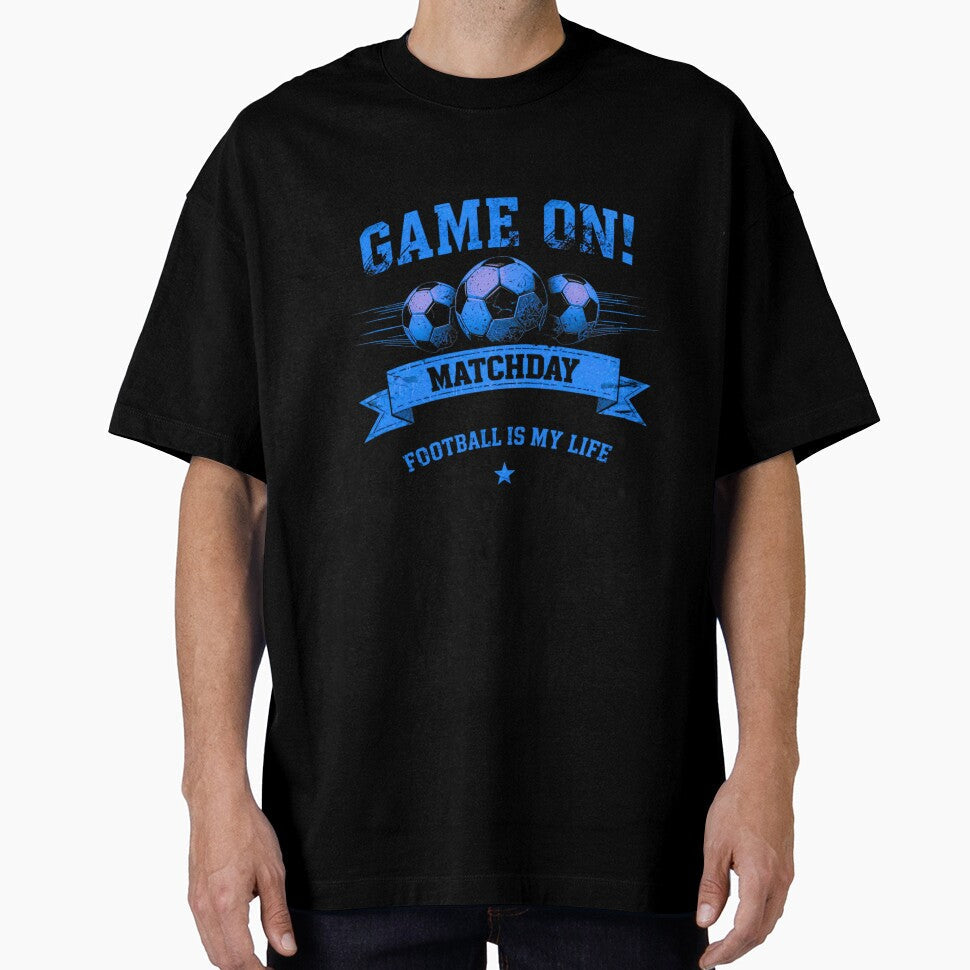 Game On Matchday Football Is My Life Retro Soccer by PACS0011 Unisex T-shirt, Sweatshirt, Hoodie, Long Sleeve Tee - T-Shirt, Sweatshirt, Hoodie