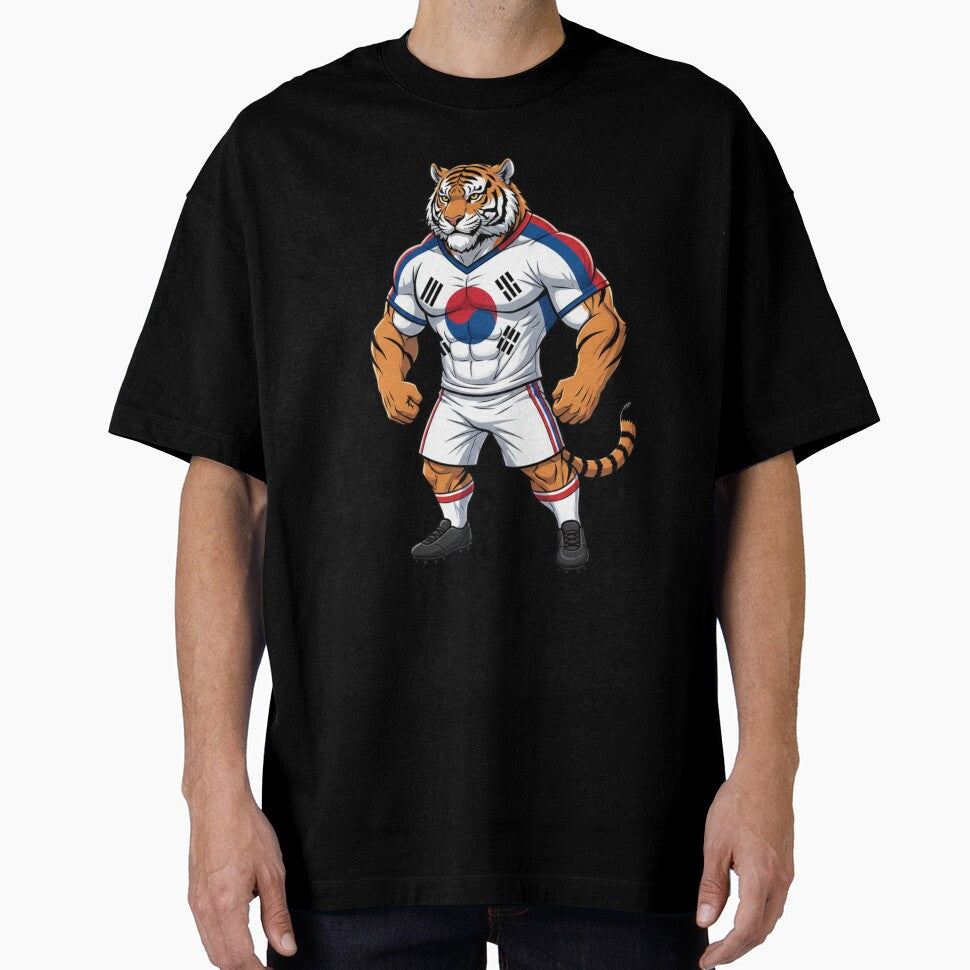 Strong South Korean Tiger Football Mascot 2026 by ArtByKatti Unisex T-shirt, Sweatshirt, Hoodie, Long Sleeve Tee - T-Shirt, Sweatshirt, Hoodie