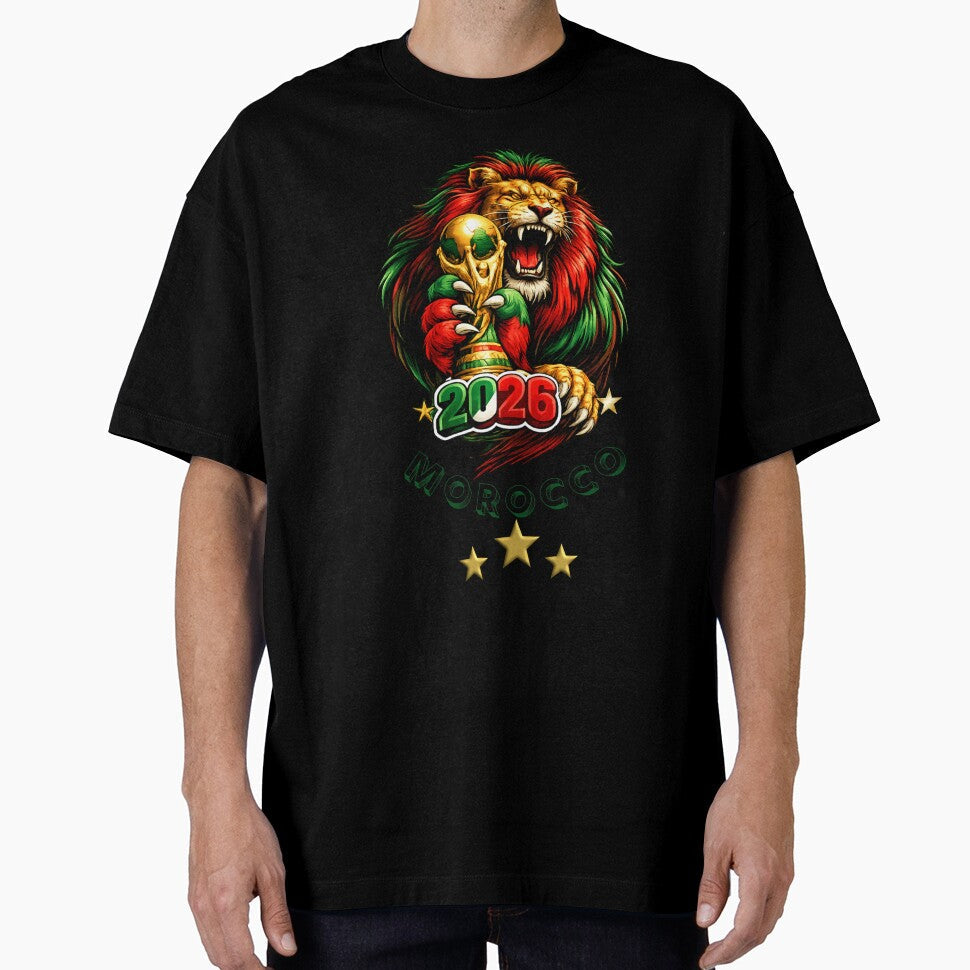 Moroccan Lion World Cup 2026 Design by MoorishThistle Unisex T-shirt, Sweatshirt, Hoodie, Long Sleeve Tee - T-Shirt, Sweatshirt, Hoodie