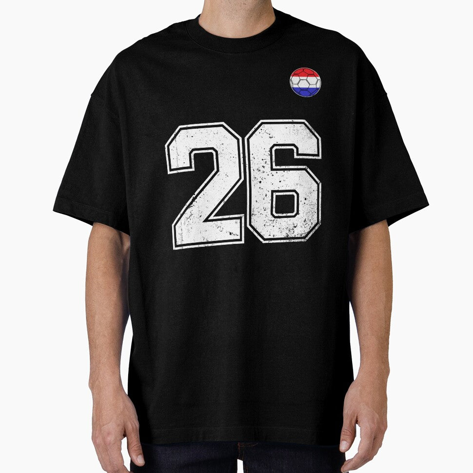 Netherlands Soccer Number 26 Vintage Sports Fan by LiviuGligoros Unisex T-shirt, Sweatshirt, Hoodie, Long Sleeve Tee - T-Shirt, Sweatshirt, Hoodie