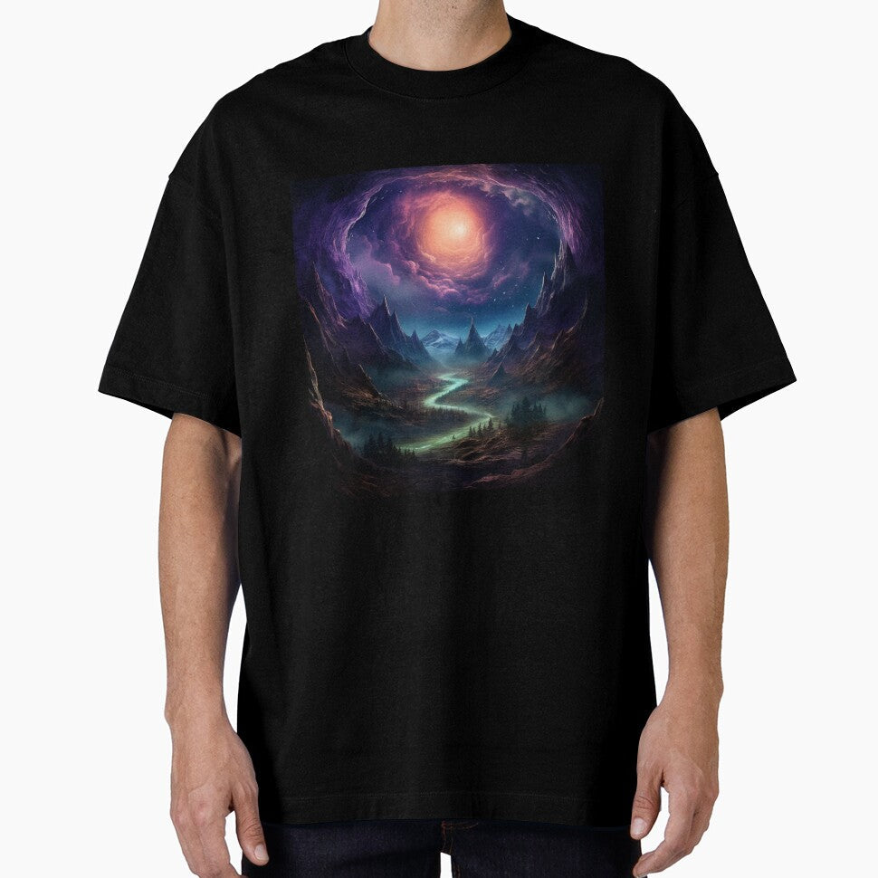 Dark Fantasy Landscape - Wormhole in the Sky by Fantasy Masterpiece Unisex T-shirt, Sweatshirt, Hoodie, Long Sleeve Tee - T-Shirt, Sweatshirt, Hoodie