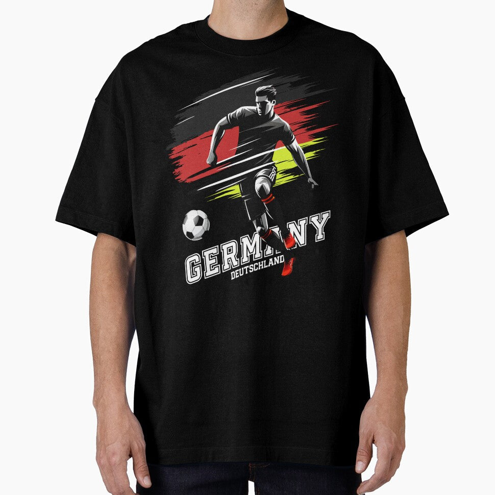 Football German Flag Flag Germany Player Silhouette by Infinitee8hirts Unisex T-shirt, Sweatshirt, Hoodie, Long Sleeve Tee - T-Shirt, Sweatshirt, Hoodie