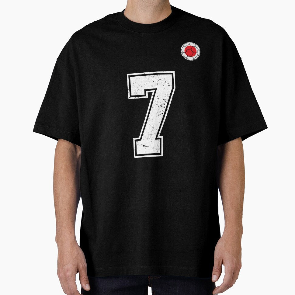 Japan Soccer Number 7 Vintage Sports Fan by LiviuGligoros Unisex T-shirt, Sweatshirt, Hoodie, Long Sleeve Tee - T-Shirt, Sweatshirt, Hoodie