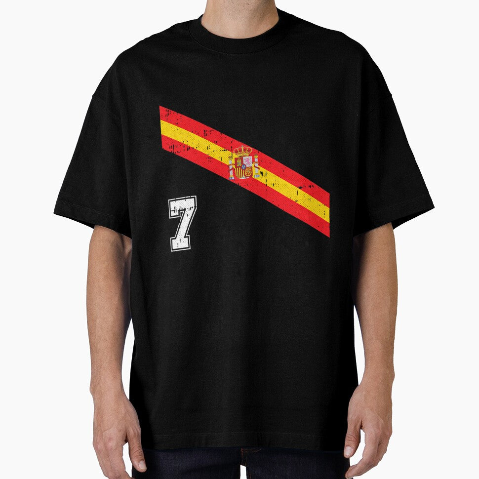 Spain Soccer Number 7 Spanish Football Espana Sports Fan by nadryloreciu Unisex T-shirt, Sweatshirt, Hoodie, Long Sleeve Tee - T-Shirt, Sweatshirt, Hoodie