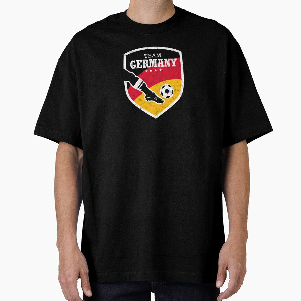 TEAM GERMANY FOOTBALL EMBLEM USED LOOK BLACK RED YELLOW BY SUBGIRL by SUBGIRL Unisex T-shirt, Sweatshirt, Hoodie, Long Sleeve Tee - T-Shirt, Sweatshirt, Hoodie