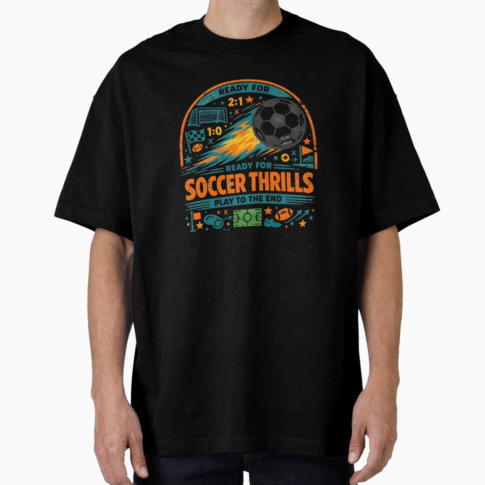 Soccer Thrills Retro Football Art by SplashTastic Unisex T-shirt, Sweatshirt, Hoodie, Long Sleeve Tee - T-Shirt, Sweatshirt, Hoodie