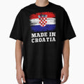 Retro Made in Croatia Flag - Distressed Croatian Heritage by Dmetalx Art Apparel Unisex T-shirt, Sweatshirt, Hoodie, Long Sleeve Tee - T-Shirt, Sweatshirt, Hoodie