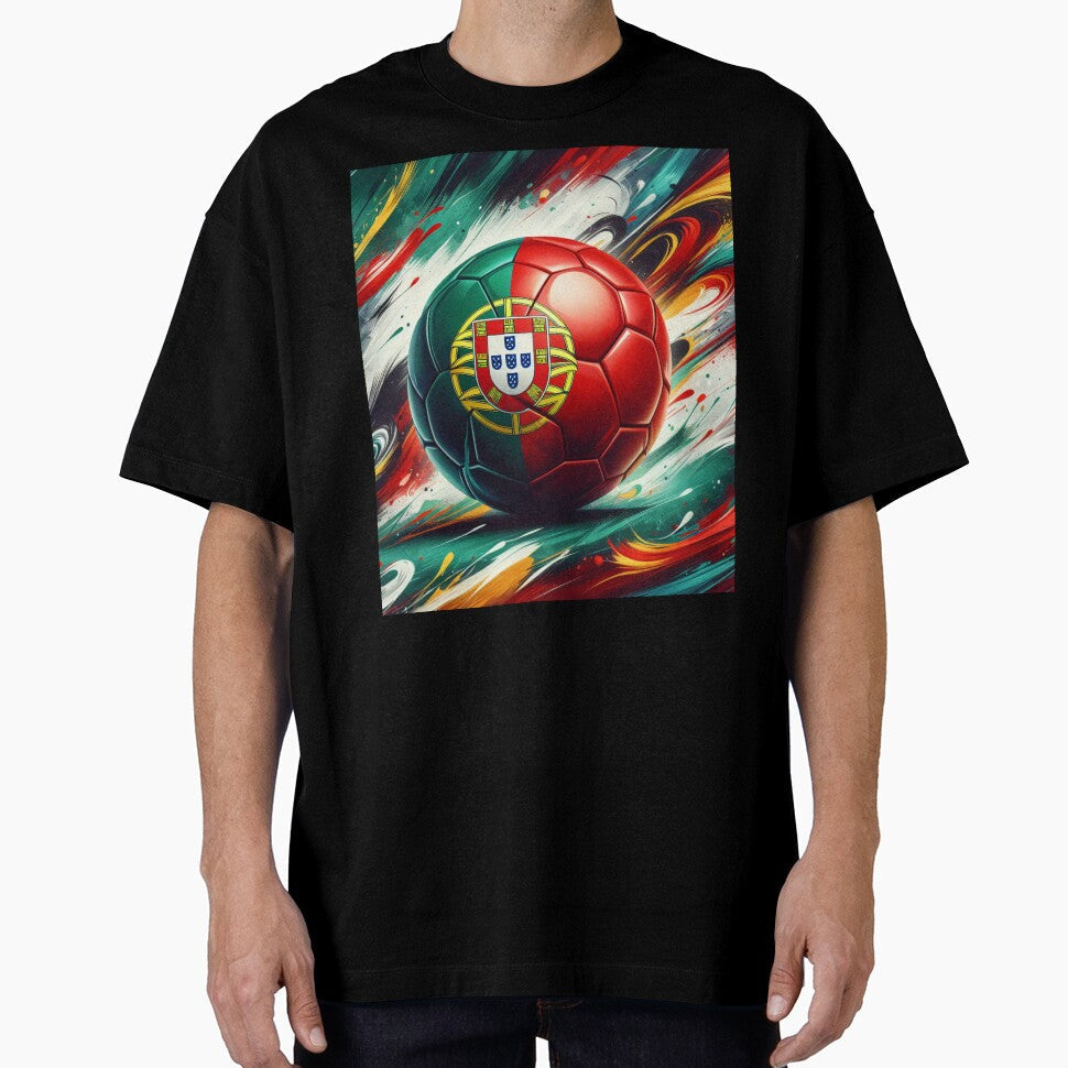 Portugal Soccer Ball Art Dynamic Football Painting with Portuguese Flag Colors by ssmg80 Unisex T-shirt, Sweatshirt, Hoodie, Long Sleeve Tee - T-Shirt, Sweatshirt, Hoodie