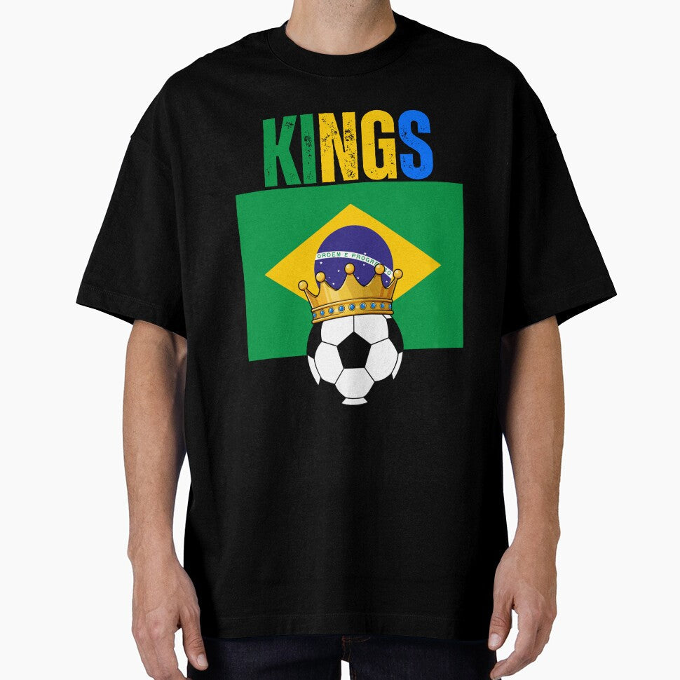 Brazil Kings of Football Soccer Fan Design by Karim-Karem Unisex T-shirt, Sweatshirt, Hoodie, Long Sleeve Tee - T-Shirt, Sweatshirt, Hoodie