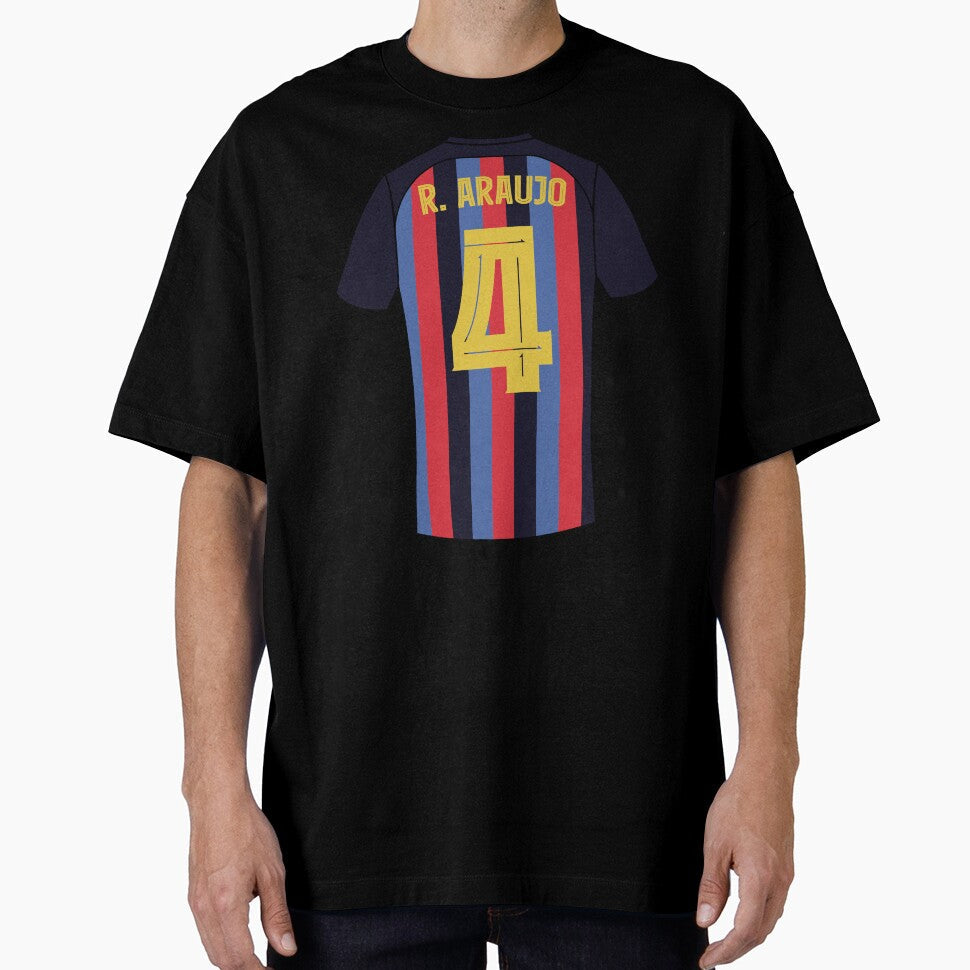 Ronald Araujo Barcelona football jersey number 4 by Justtrendytees Unisex T-shirt, Sweatshirt, Hoodie, Long Sleeve Tee - T-Shirt, Sweatshirt, Hoodie