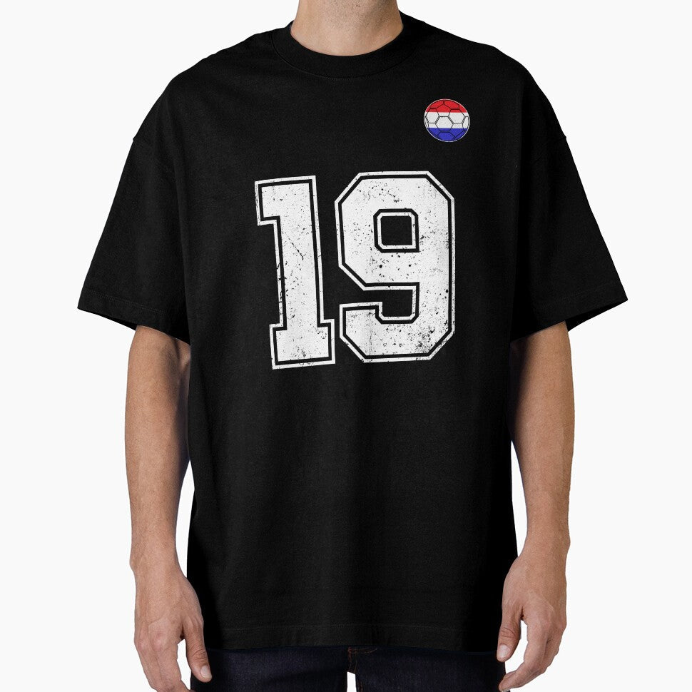Netherlands Soccer Number 19 Vintage Sports Fan by LiviuGligoros Unisex T-shirt, Sweatshirt, Hoodie, Long Sleeve Tee - T-Shirt, Sweatshirt, Hoodie